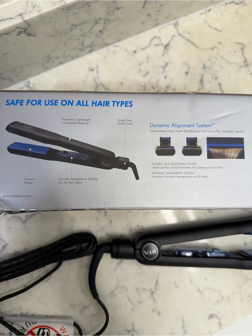 Solia ST114 Professional Ceramic Ion Flat Iron 1.25” Made in Korea Open Box